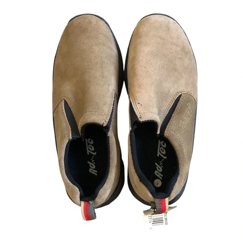 Ad Tec beige leather casual boys shoes sz 4 NWT